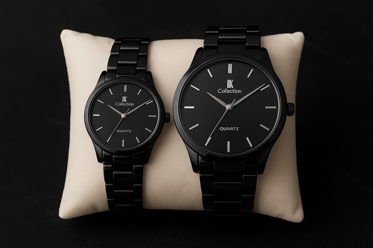 Dual-Tone Luxury Couple Watch Set