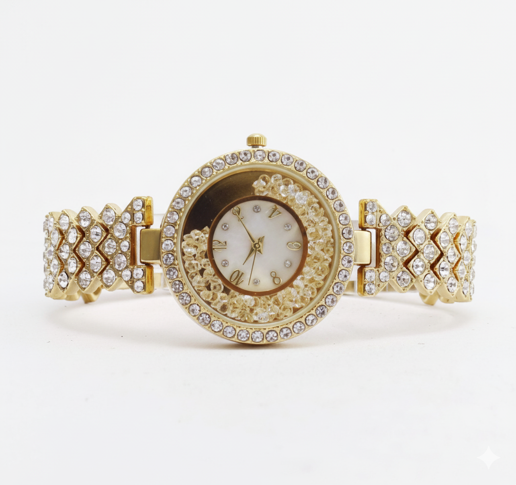 Fashion Diamond Women's Watch Quartz Leisure Luxury Watch (Without Box)