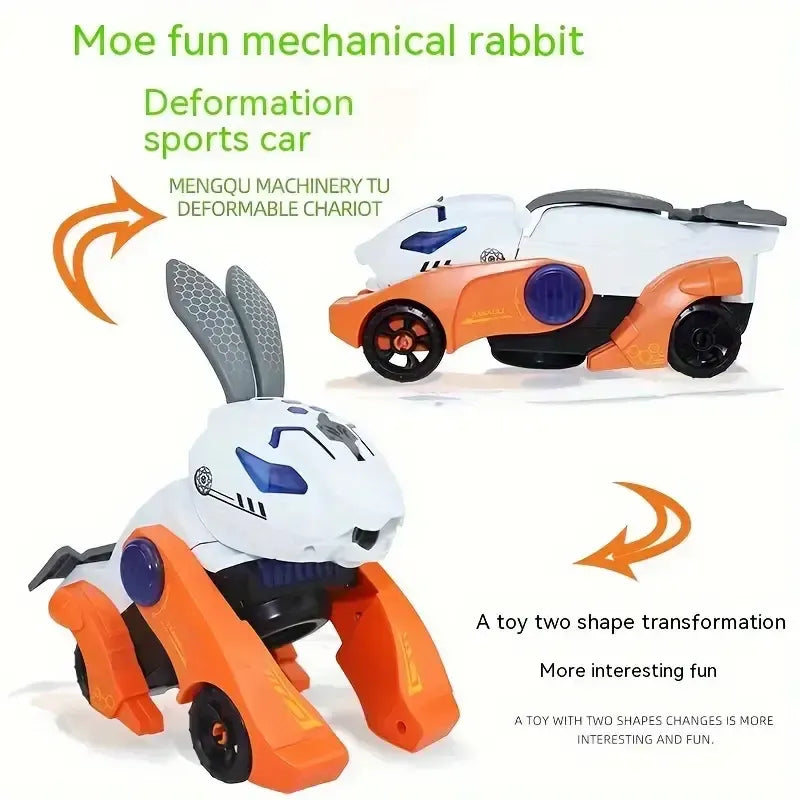 New Style Cute Deformation Animal Vehicle Toy Children Gift 2 in 1 Electric Spray Stunt Rabbit Car Toy With Music Light