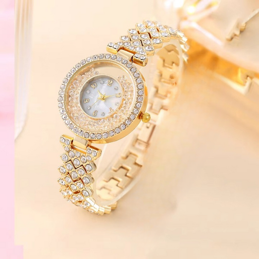 Fashion Diamond Women's Watch Quartz Leisure Luxury Watch (Without Box)